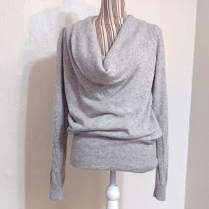 Ann Taylor Gray Wool & Cashmere Cowl Neck Pullover Sweater Size L
